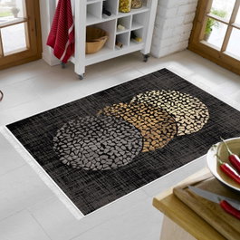 Conceptum Alfombra 80 x 200 cm Beige, Crema y Azul